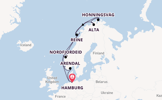 Noorwegen vanaf Hamburg, Duitsland met de VASCO DA GAMA