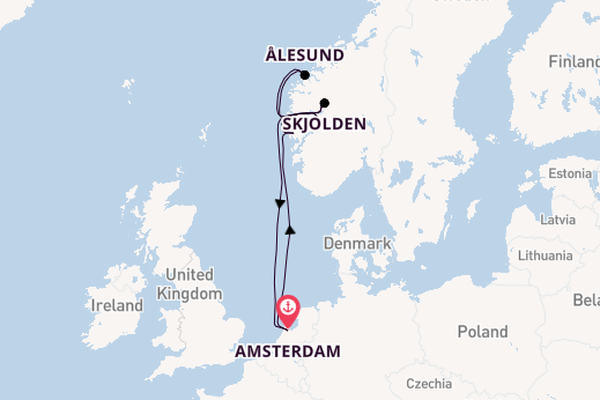 Noorwegen vanaf Amsterdam, Nederland met de Celebrity Apex