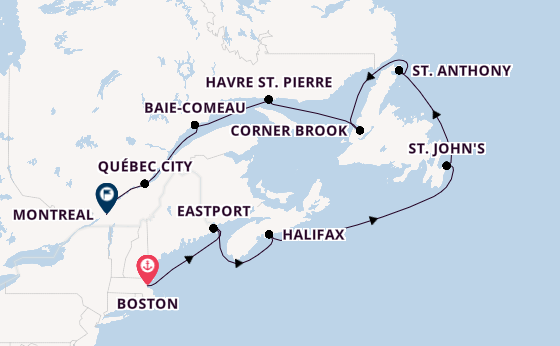 East Coast USA from Boston, Massachusetts, USA with the Volendam
