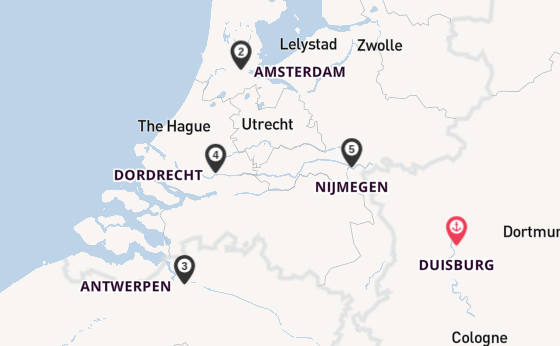 Rhein ab Duisburg, Deutschland auf der A-ROSA SENA 