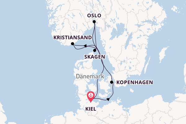 Norwegen ab Kiel, Deutschland auf der Mein Schiff 1