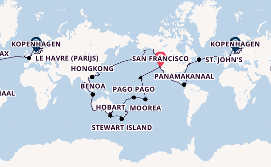Wereldreizen vanaf San Francisco, Verenigde Staten met de Azamara Quest