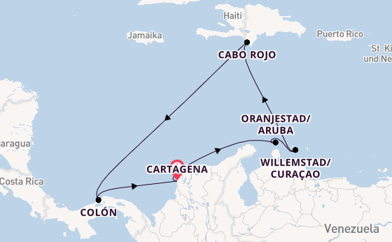 Karibik ab Cartagena, Kolumbien auf der Grandeur of the Seas
