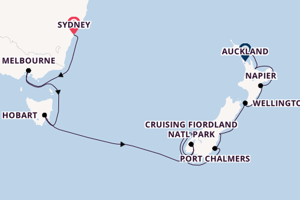 New Zealand from Sydney, Australia with the Noordam