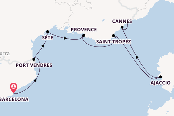 Western Mediterranean from Barcelona, Spain with the Azamara Quest