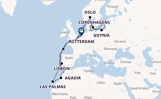 Canary Islands from Amsterdam, Netherlands with the Nieuw Statendam