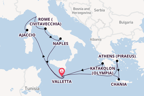 Mediterranean Sea from Valletta, Malta with the Azura
