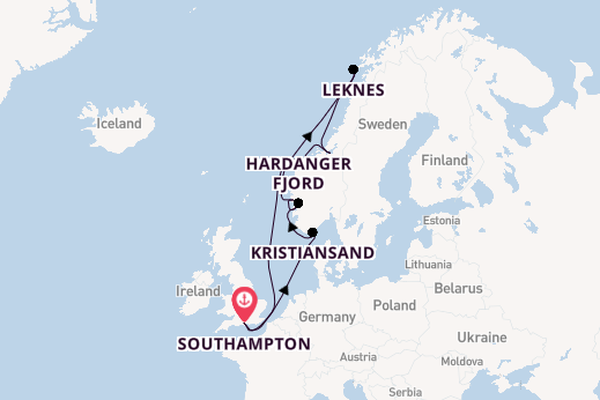 Norway from Southampton, England with the Queen Victoria