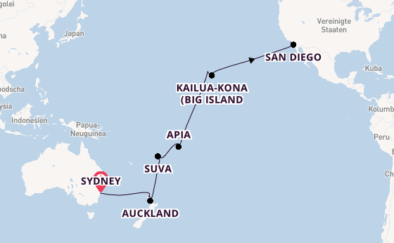 Transpazifik ab Sydney auf der Royal Princess