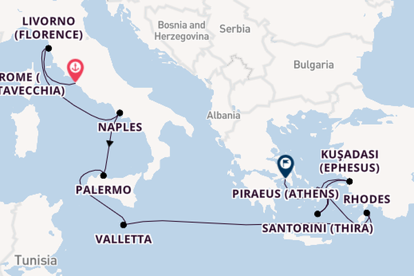 Mediterranean from United Kingdom with the Scarlet Lady