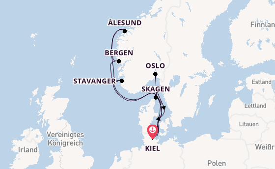 Norwegen ab Kiel, Deutschland auf AIDAnova
