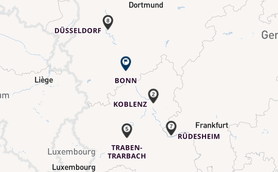 Rijn vanaf Düsseldorf, Duitsland met de VIVA RUBY