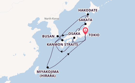 Japan vanaf Tokio, Japan met de Seabourn Encore