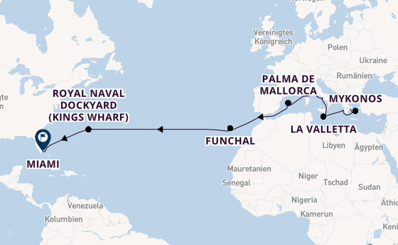 Transatlantik ab Piräus (Athen), Griechenland auf der Seven Seas Grandeur
