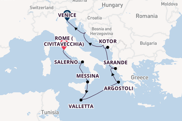 Mediterranean Sea from Rome (Civitavecchia), Italy with the Insignia