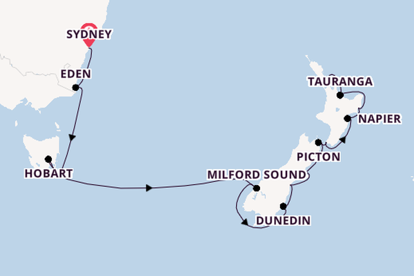 New Zealand from Sydney, Australia with the Azamara Pursuit