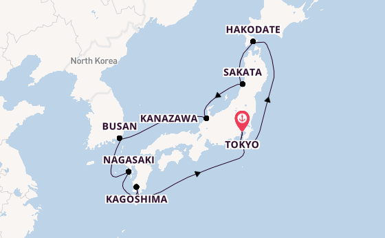 Japan from Tokyo, Japan with the Sapphire Princess