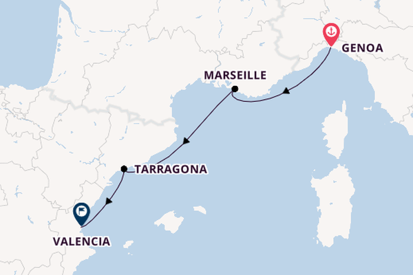 Western Mediterranean from Genoa, Italy with the MSC Splendida