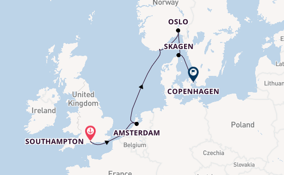 Norway from Southampton, England with the Caribbean Princess