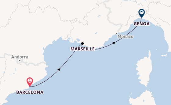 Western Mediterranean from Barcelona, Spain with the MSC World Europa