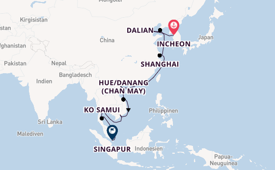 Südostasien ab Incheon, Südkorea auf der Azamara Pursuit