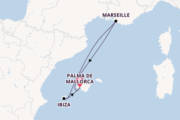 Balearen vanaf Palma de Mallorca met de Mein Schiff 5