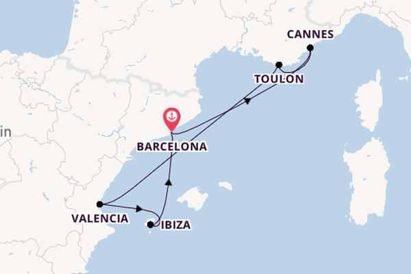 Western Mediterranean from Barcelona, Spain with the Resilient Lady
