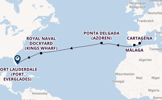 Transatlantik ab Barcelona, Spanien auf der Brilliance of the Seas