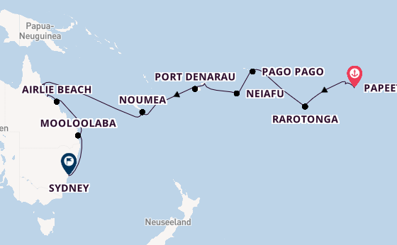 Polynesien ab Papeete (Tahiti), Französisch-Polynesien auf der Seven Seas Splendor
