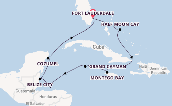 Caribbean vanaf Fort Lauderdale, Verenigde Staten met de Eurodam