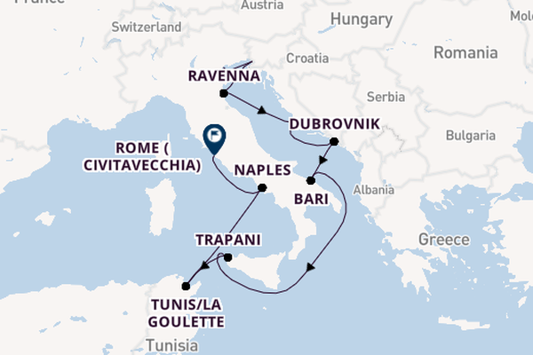 Mediterranean Sea from Venice, Italy with the Silver Spirit
