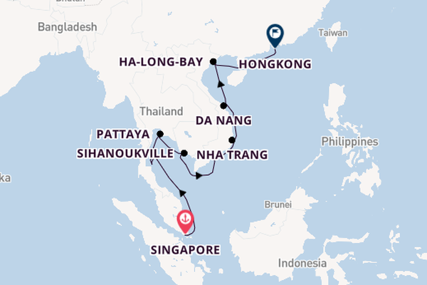 Zuidoost-Azië vanaf Singapore, Singapore met de Westerdam