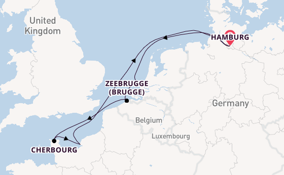 West-Europa vanaf Hamburg, Duitsland met AIDAnova