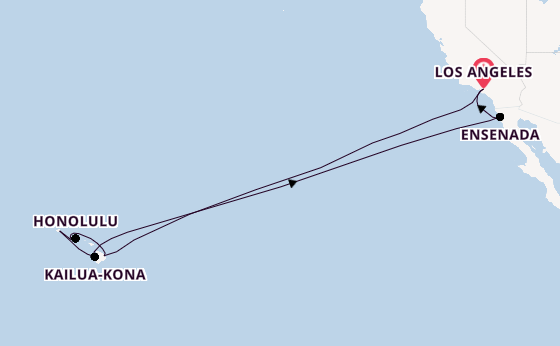 Polynesië vanaf Los Angeles, Verenigde Staten met de Crown Princess