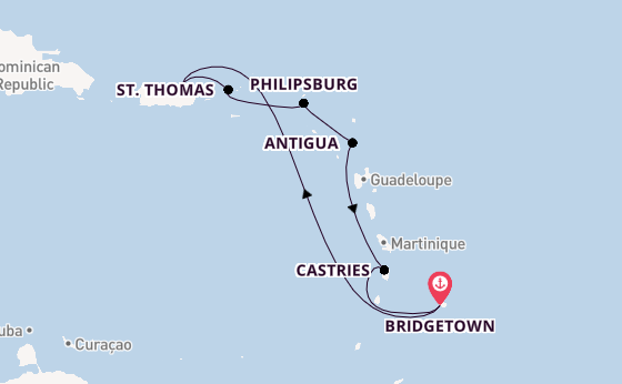 Caribbean from Bridgetown, Barbados with the Emerald Princess