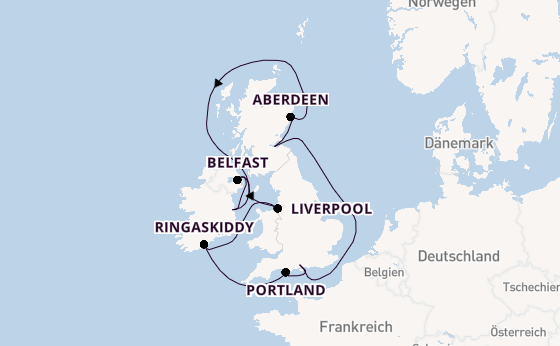 Vereinigtes Königreich ab Southampton, Großbritannien auf der Norwegian Star