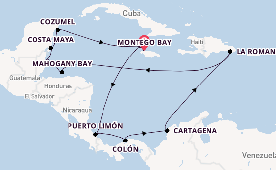 Caribbean vanaf Montego Bay met AIDAbella