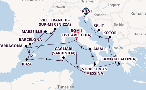 Westliches Mittelmeer ab Deutschland auf der Queen Victoria