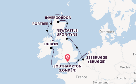 Britse Eilanden vanaf Southampton (Londen), Engeland met de Norwegian Star