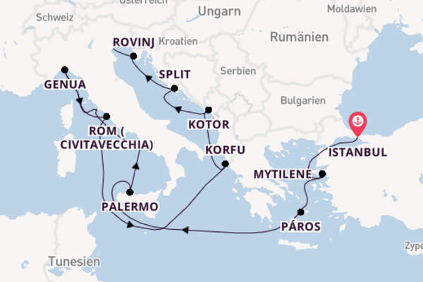 Mittelmeer ab Istanbul, Türkei auf der EXPLORA I