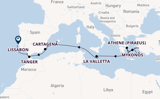 Middellandse Zee vanaf Athene (Piraeus), Griekenland met de Nieuw Statendam