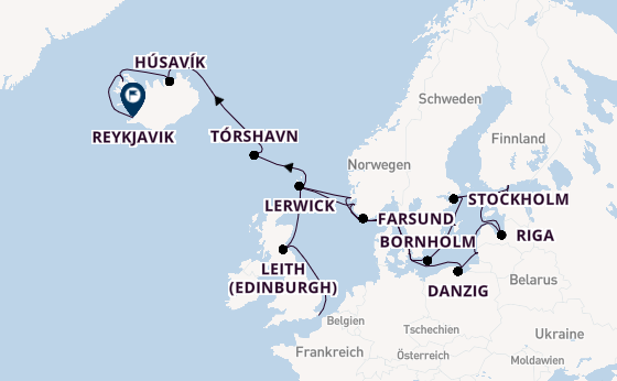 Norwegen ab London/Dover, Großbritannien auf der Seabourn Quest