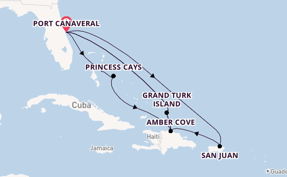 Caribbean from Port Canaveral, Florida, USA with the Caribbean Princess