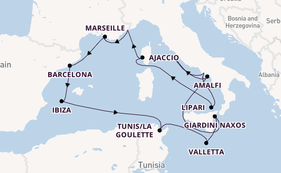 Western Mediterranean from Rome (Civitavecchia), Italy with the EXPLORA I