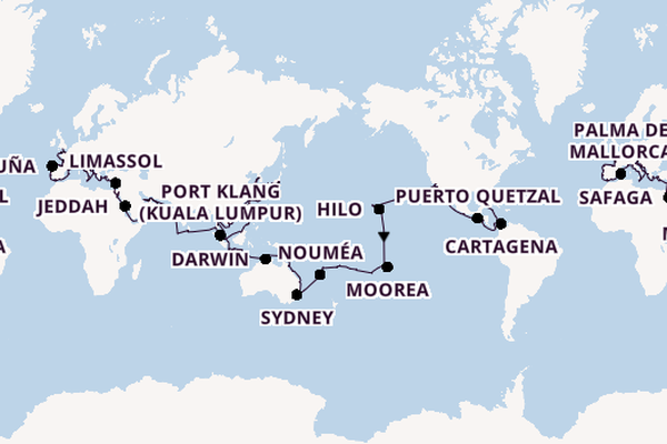 Round-the-World Trip from Miami, Florida, USA with the Vista