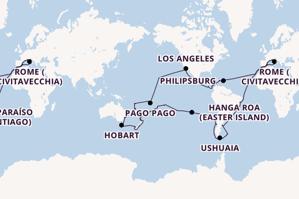 World Cruise from Genoa, Italy with the MSC Magnifica