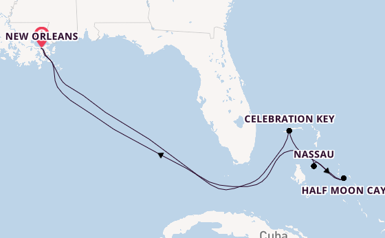 Caribbean vanaf New Orleans, Verenigde Staten met de Carnival Liberty