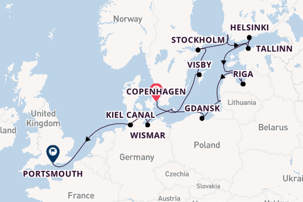 England from Copenhagen, Denmark with the Azamara Quest