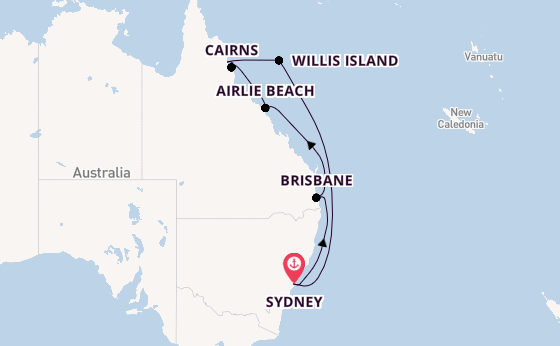 Australia from United Kingdom with the Celebrity Edge