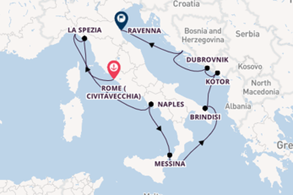 Mediterranean Sea from Rome (Civitavecchia), Italy with the Celebrity Constellation